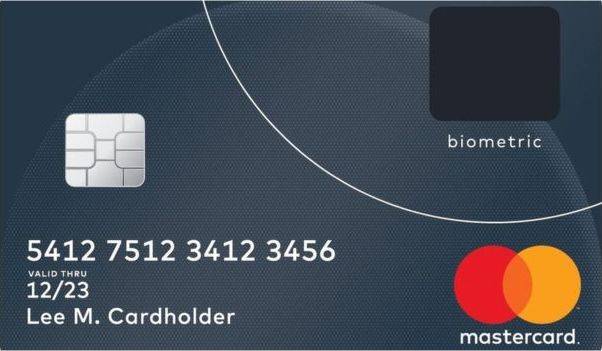 Credit card with a fingerprint sensor by Mastercard