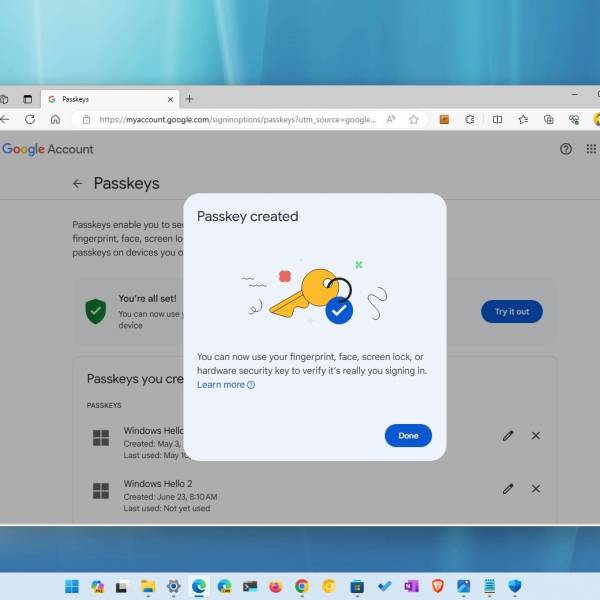 Windows 11: Create Google Passkey